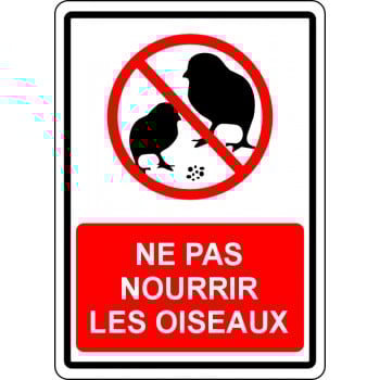 Affiche de sécurité pour plein air: ne pas nourrir les oiseaux
