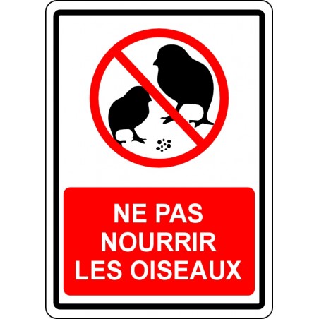Affiche de sécurité pour plein air: ne pas nourrir les oiseaux