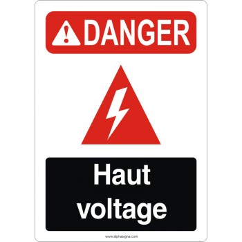 Affiche de sécurité aux normes OSHA-ANSI: DANGER haut voltage