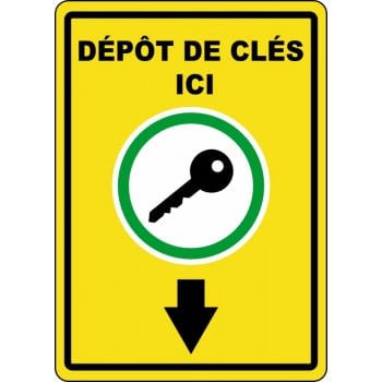 Affiche de sécurité: Dépôt de clés ici