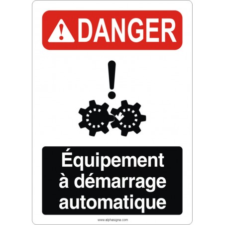 Affiche de sécurité aux normes OSHA-ANSI: DANGER risques pour les mains prenez garde à vos doigts