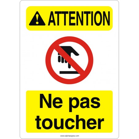 Affiche de sécurité aux normes OSHA-ANSI: ATTENTION ne pas toucher