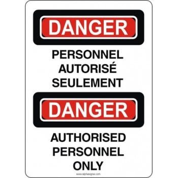 Affiche de sécurité standard bilingue: Personnel autorisé seulement
