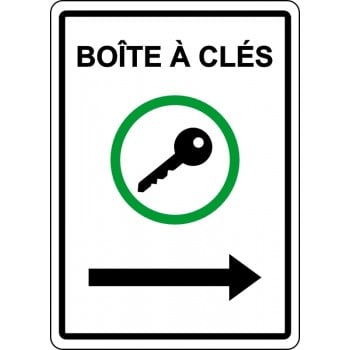 Affiche de sécurité: Boîte à clés flèche droite
