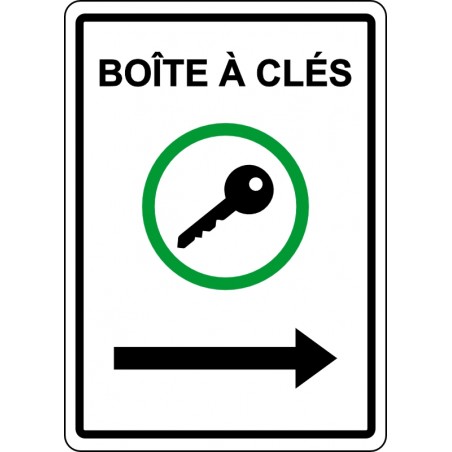 Affiche de sécurité: Boîte à clés flèche droite