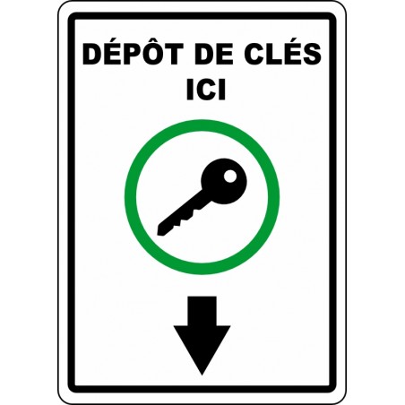 Affiche de sécurité: Dépôt de clés ici