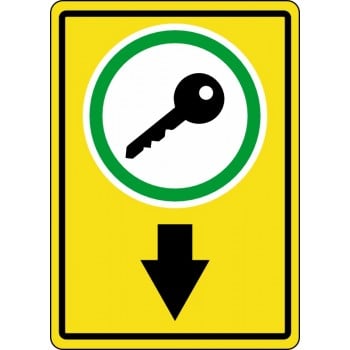 Affiche de sécurité: Dépôt de clés jaune