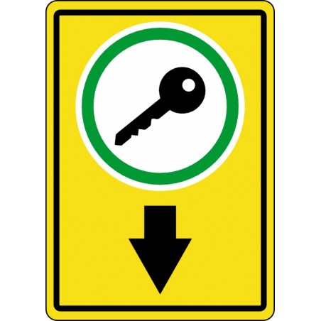 Affiche de sécurité: Dépôt de clés jaune