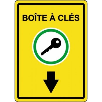 Affiche de sécurité: Boîte à clés jaune
