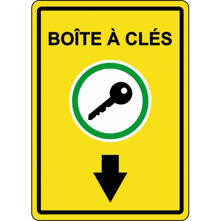 Affiche de sécurité: Boîte à clés jaune