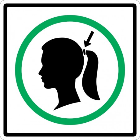 Affiche de sécurité pour piscine: obligatoire - cheveux attachés