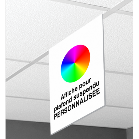 Affiche rectangulaire pour PLAFOND SUSPENDU personnalisable