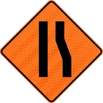 Panneau de travaux routiers: Chaussée rétrécie