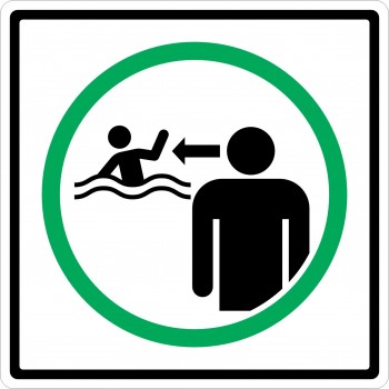 Affiche de sécurité pour piscine: obligatoire - les enfants doivent être accompagnés