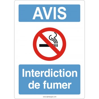 Affiche de sécurité aux normes OSHA-ANSI: AVIS interdiction de fumer