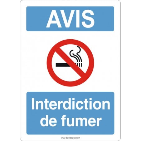 Affiche de sécurité aux normes OSHA-ANSI: AVIS interdiction de fumer
