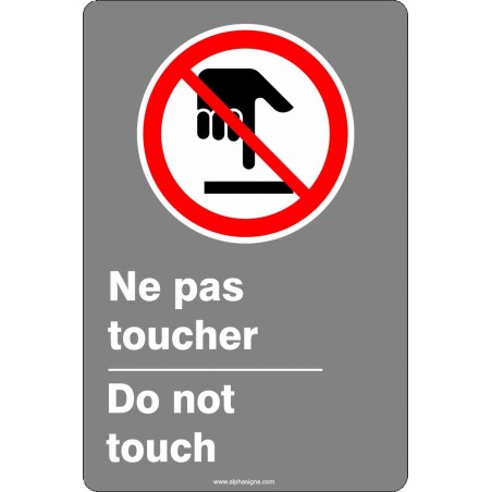 Affiche de sécurité aux normes CSA bilingue: Ne pas toucher