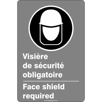 Affiche de sécurité aux normes CSA bilingue: Visière de sécurité obligatoire