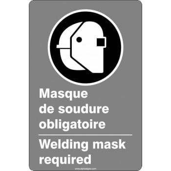 Affiche de sécurité aux normes CSA bilingue: Masque de soudure obligatoire