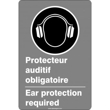 Affiche de sécurité aux normes CSA bilingue: Protecteur auditif obligatoire
