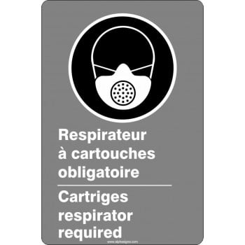 Affiche de sécurité aux normes CSA bilingue: Respirateur à cartouche obligatoire