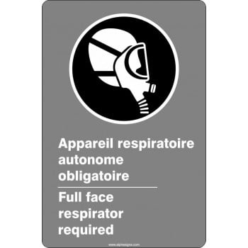 Affiche de sécurité aux normes CSA bilingue: Appareil respiratoire autonome obligatoire