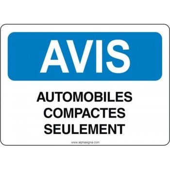 Affiche de sécurité: AVIS Automobiles compactes seulement