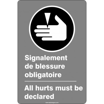 Affiche de sécurité aux normes CSA bilingue: Signalement de blessure obligatoire