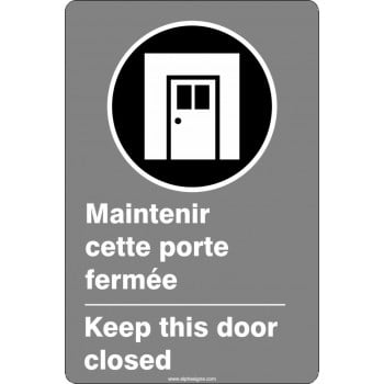 Affiche de sécurité aux normes CSA bilingue: Maintenir cette porte fermée