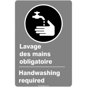 Affiche de sécurité aux normes CSA bilingue: Lavage des mains obligatoire