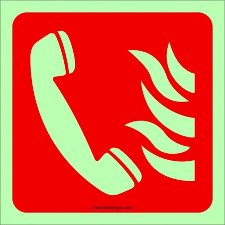 Affiche photoluminescente de sécurité-incendie: Pictogramme Téléphone