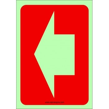 Affiche photoluminescente de sécurité-incendie : flèche (contour photoluminescent)
