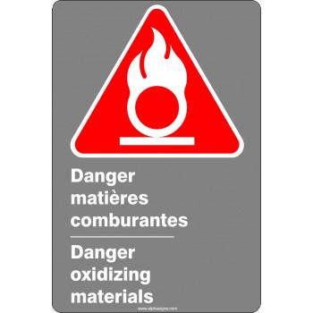 Affiche de sécurité aux normes CSA bilingue: Danger Matières comburantes