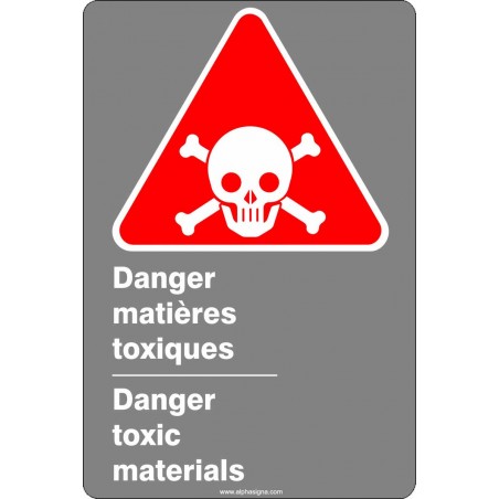 Affiche de sécurité aux normes CSA bilingue: Danger Matières toxiques