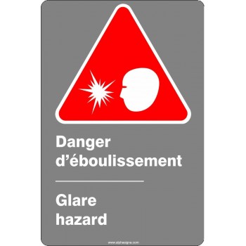 Affiche de sécurité aux normes CSA bilingue: Danger d'éblouissement