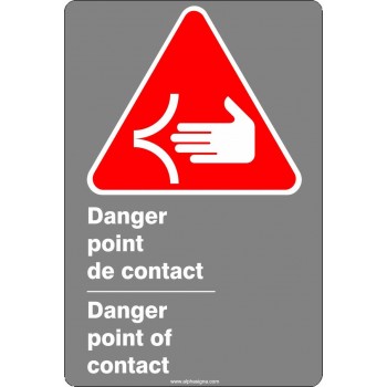 Affiche de sécurité aux normes CSA bilingue: Danger point de contact