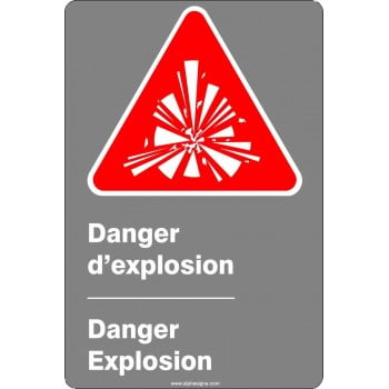Affiche de sécurité aux normes CSA bilingue: Danger d'explosion