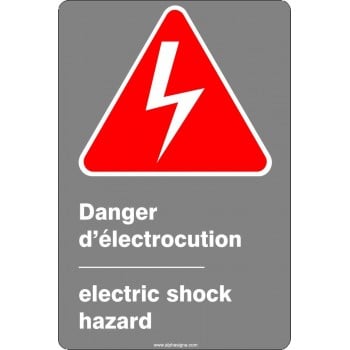 Affiche de sécurité aux normes CSA bilingue: Danger d'électrocution