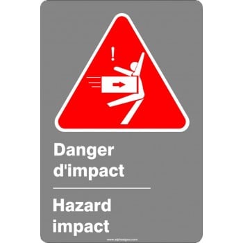 Affiche de sécurité aux normes CSA bilingue: Danger d'impact