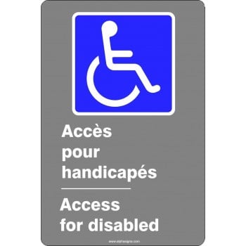 Affiche de sécurité aux normes CSA bilingue: Accès pour handicapés