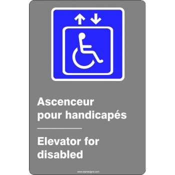 Affiche de sécurité aux normes CSA bilingue: Ascenseur pour handicapés