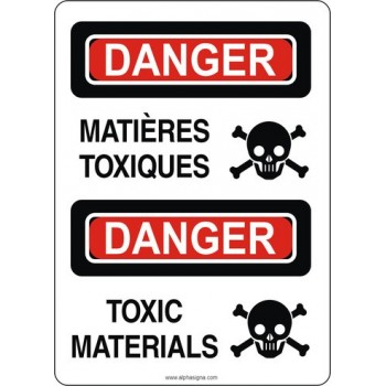 Affiche de sécurité standard bilingue: Matières toxiques