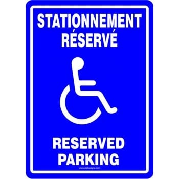 Affiche de stationnement bilingue: Stationnement réservé Reserved parking handicapé
