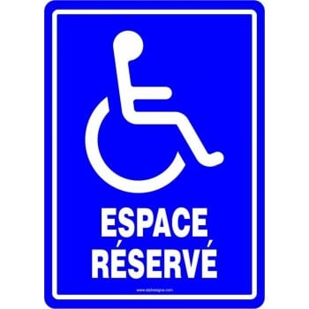 Affiche de stationnement : Espace réservé handicapé