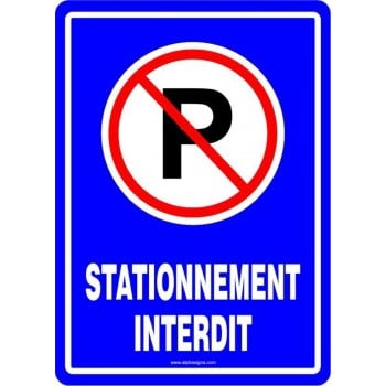 Affiche de stationnement: Stationnement interdit (version bleue)