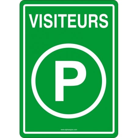 Affiche de stationnement: Visiteurs (vert)