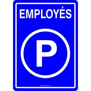 Affiche de stationnement: Employés (bleu)