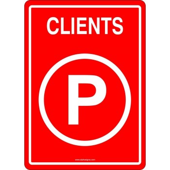 Affiche de stationnement: Clients (rouge)