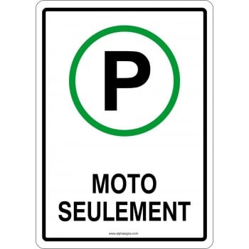 Affiche de stationnement: pour moto seulement