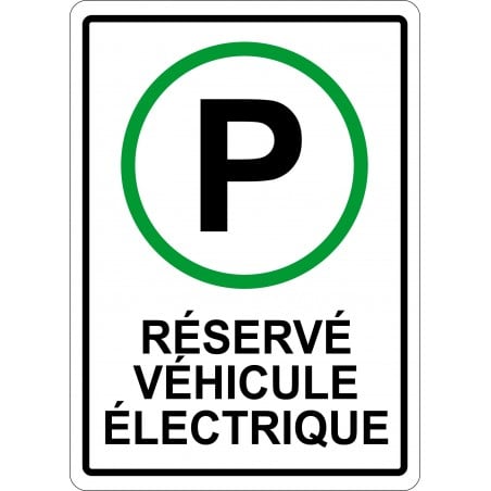 Affiche de sécurité: réservé véhicule électrique